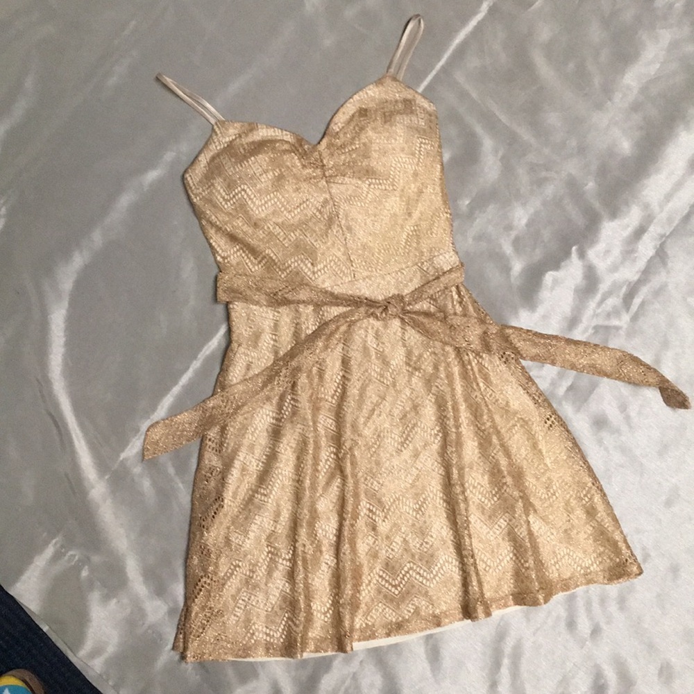 Gold metallic party dress